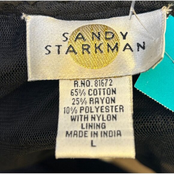 Sandy Starkman Embellished Black Jacket Button-Front L - Picture 8 of 8